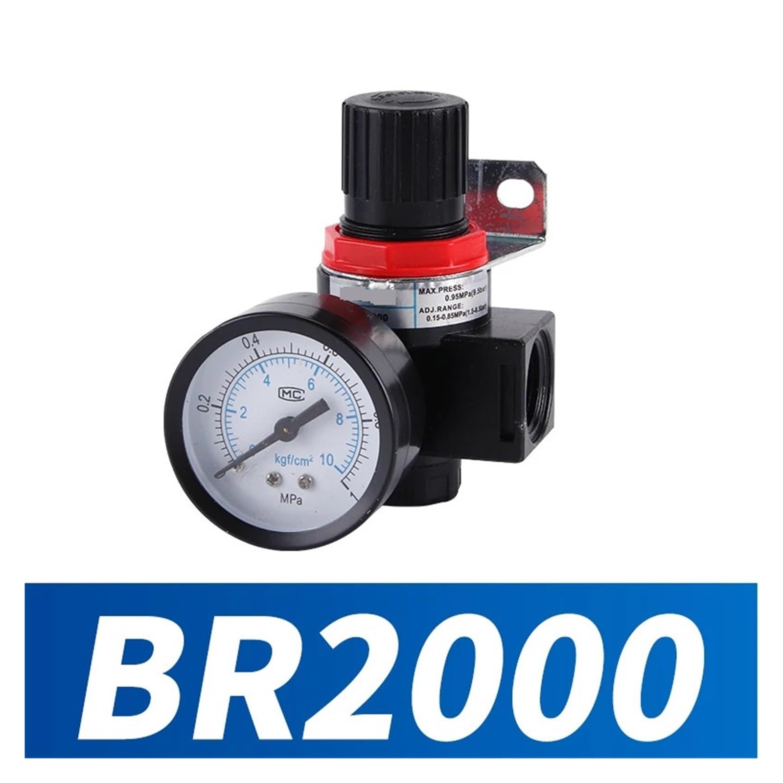 AR2000 G1/4 mini regulator ciśnienia powietrza regulowany pneumatyczny reduktor ciśnienia z manometrem do sprężarki AR1500 BR3000 BR4000 10bar (BR2000)
