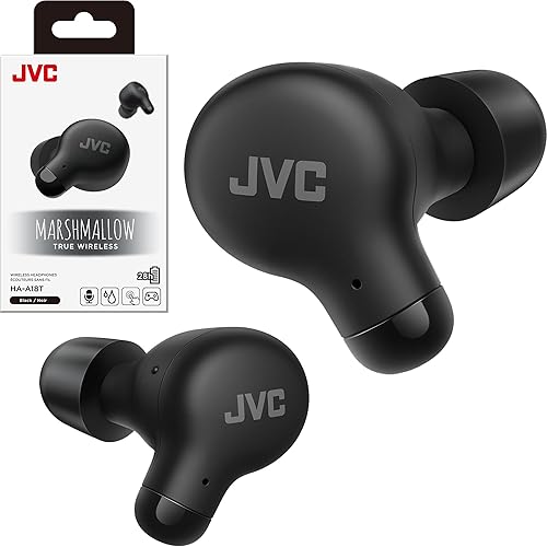 JVC Marshmallow - Auriculares inalámbricos Bluetooth 5.3 con batería de 28 horas, auriculares de espuma viscoelástica para comodidad durante todo el