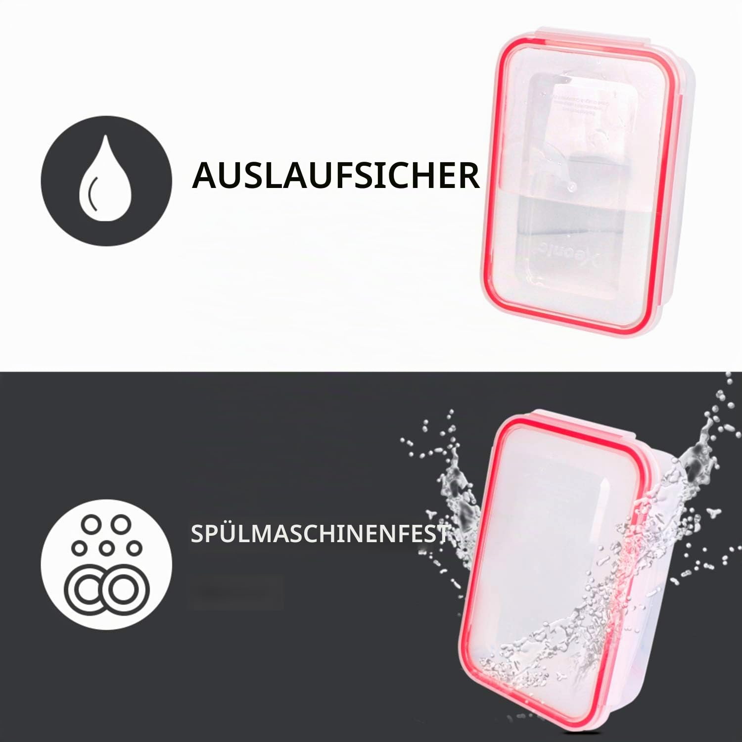 Xeonic 12 Stück Lebensmittelbehälter mit Deckel – Lebensmittelaufbewahrung mit Deckel – Kunststoffbehälter mit Deckel – Lebensmittelaufbewahrung – Lebensmittelbox Lunchbox Meal Prep Container