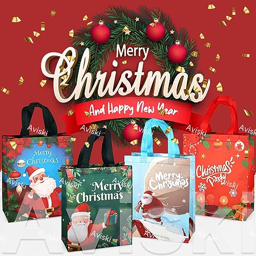 4PCS Multifunctional Non-Woven Christmas Tote Bags - 31x25x11.5cm, Perfect for Gifts Shopping & Xmas Party Supplies - Image 3