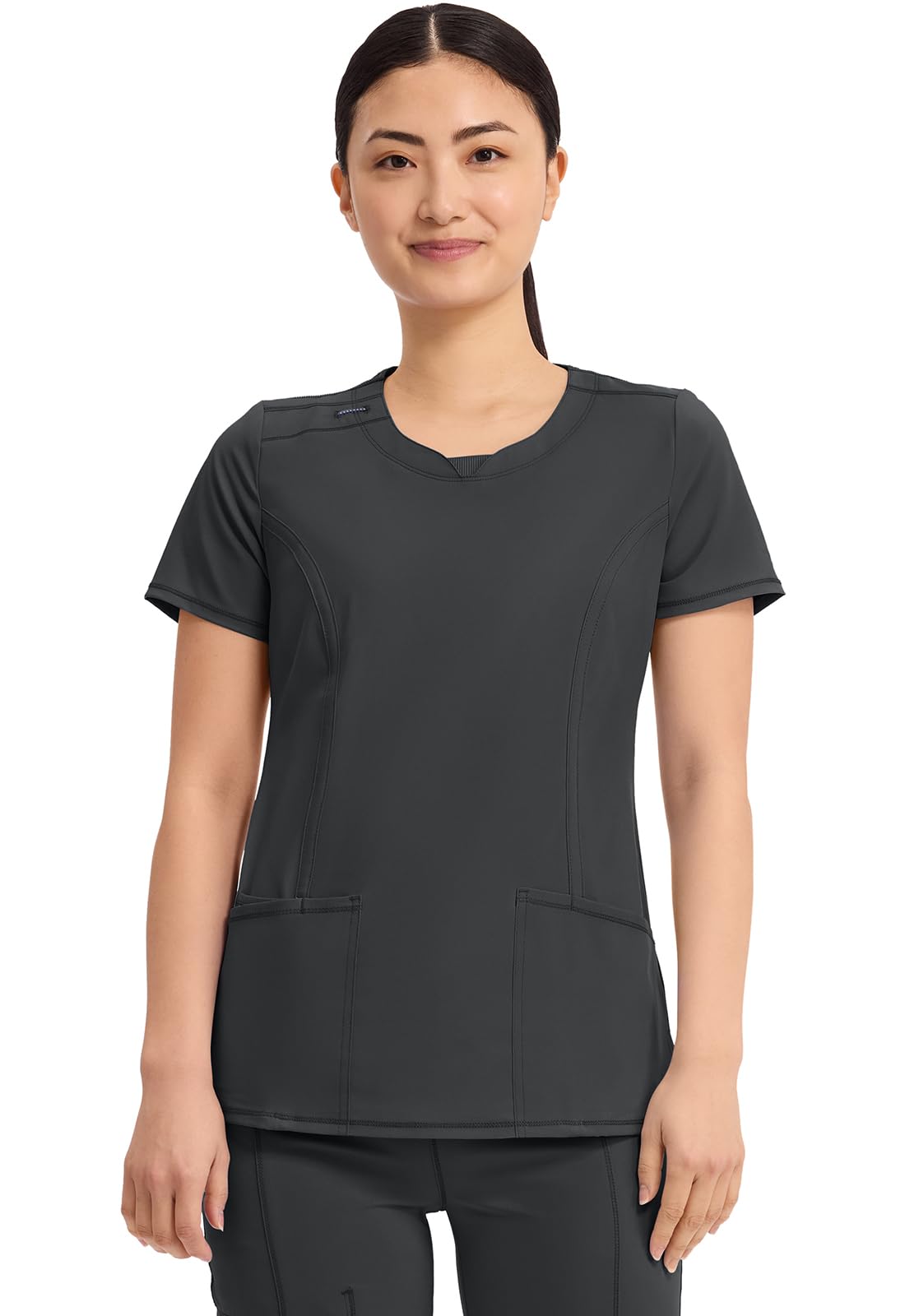 Cherokee Women's Infinity Round Neck Top, Black, Medium