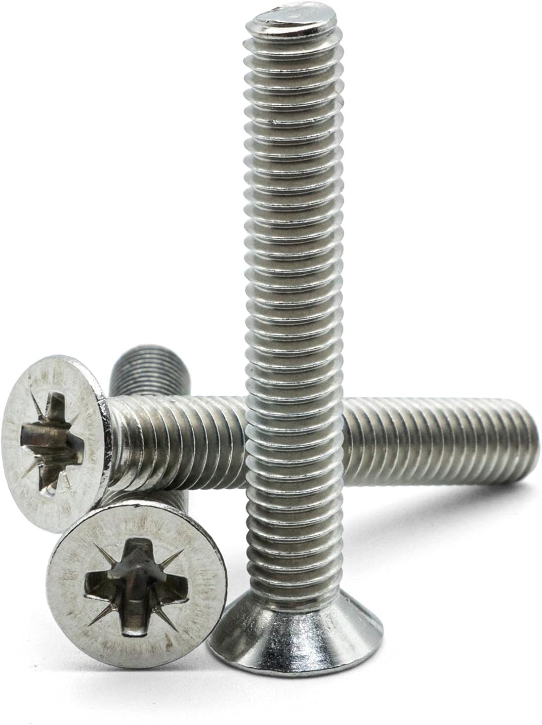 Hippo Hardware M5 (5mm X 60mm) Pozi Countersunk Machine Screws Pozidrive CSK Bolts A2 Stainless Steel (Pack of 3)