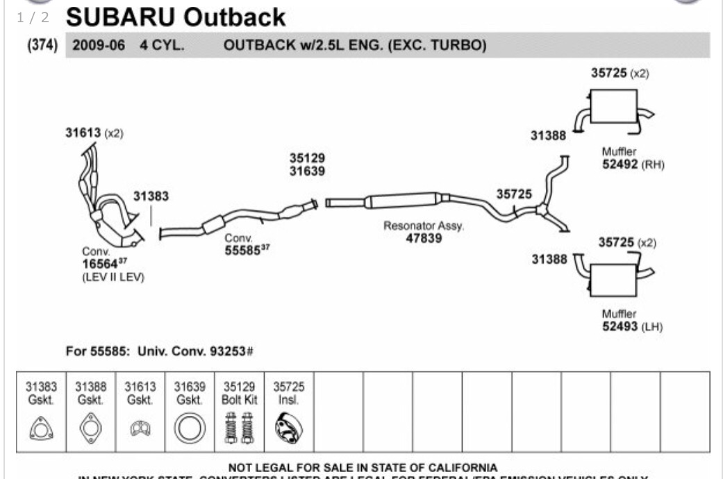 23/mo Finance Walker Exhaust 47839 Exhaust Resonator and Pipe