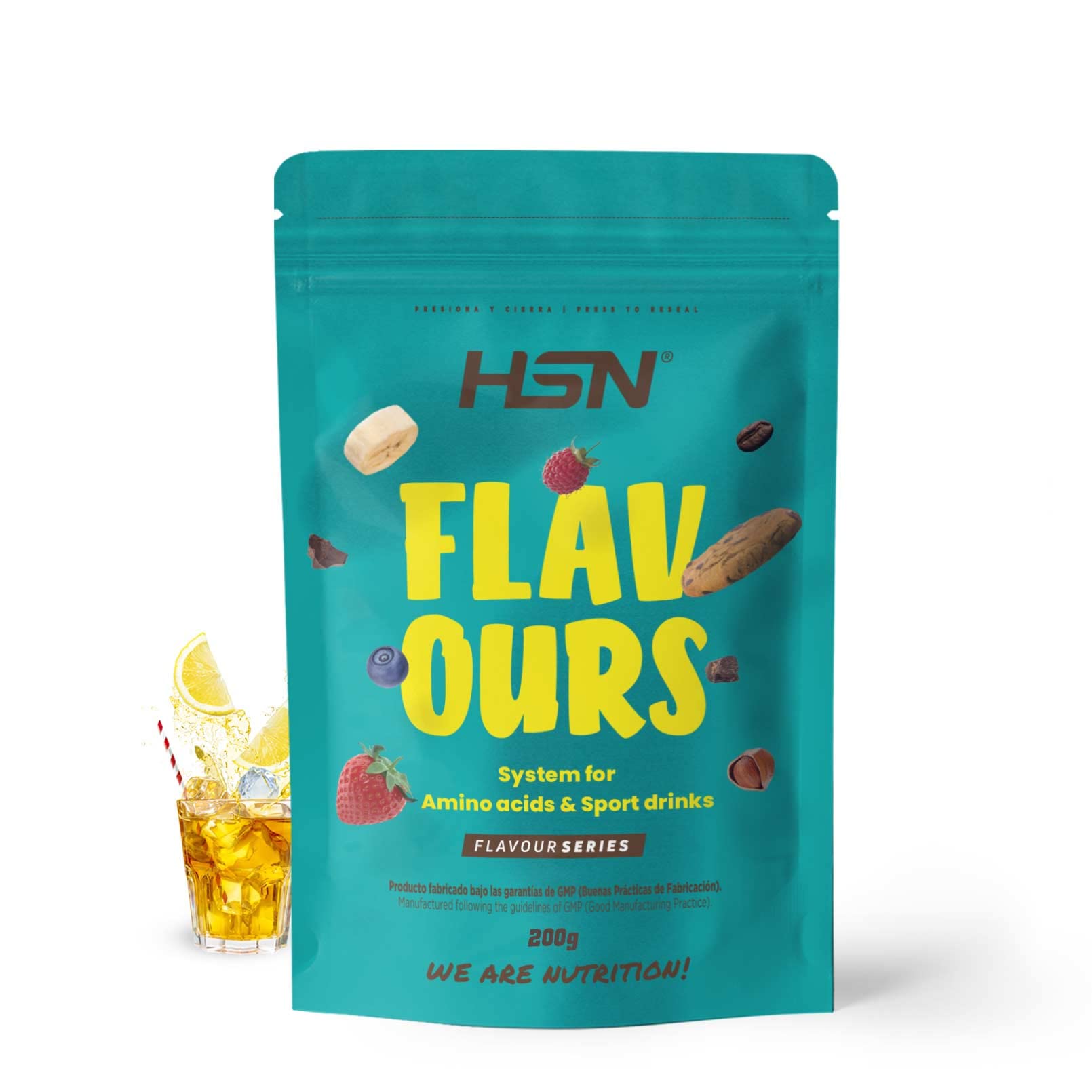 Saborizante para Aminoácidos y Bebidas Deportivas de HSN | Té Helado de Limón 200 g = 36 Tomas Por Envase | Para la Dieta Keto y Vegana | Extremadamente Bajo en calorías y azúcar | No-​GMO, Sin Gluten