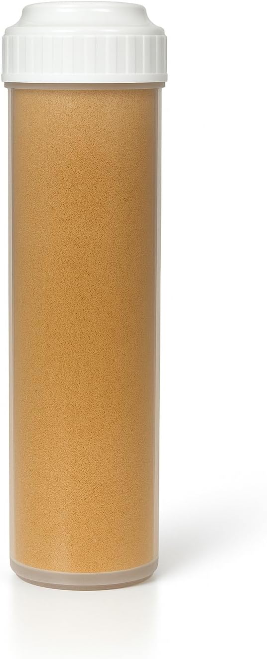 LiquaGen 2.5" x 10" Cation Resin Water Filter Cartridge – Softening Resin Replacement for Hard Water – Fits Standard RO & Whole House Systems – Scale Reduction – 10-Inch Refillable Housing