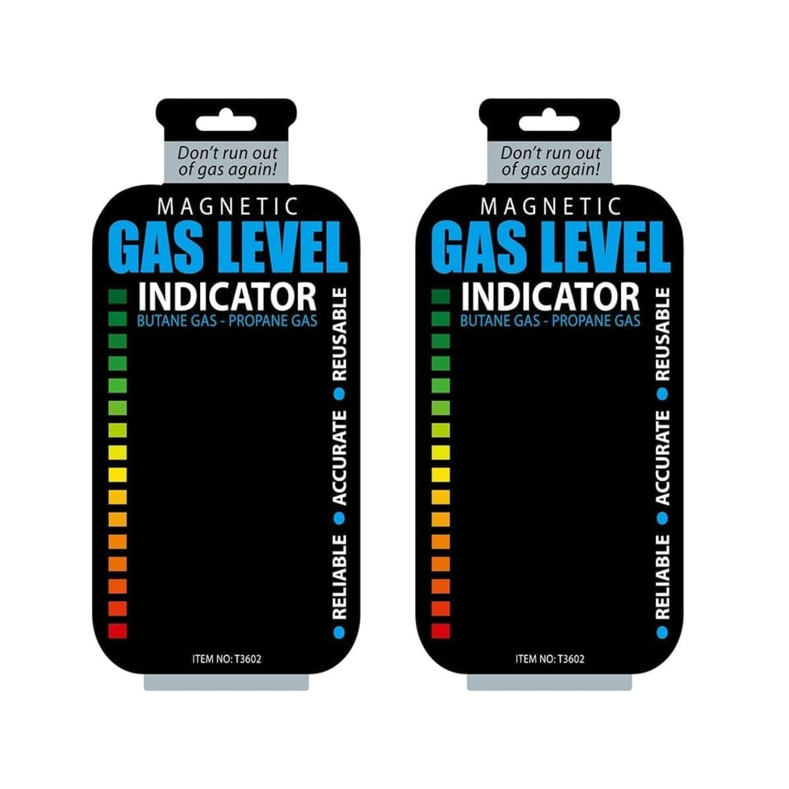 2Pcs Black Practical Propane Butane LPG Fuel Gas Tank Level Indicator, Magnetic Gauge Bottle Grill Connectors and Hoses for Outdoor Cooking Replacement Parts