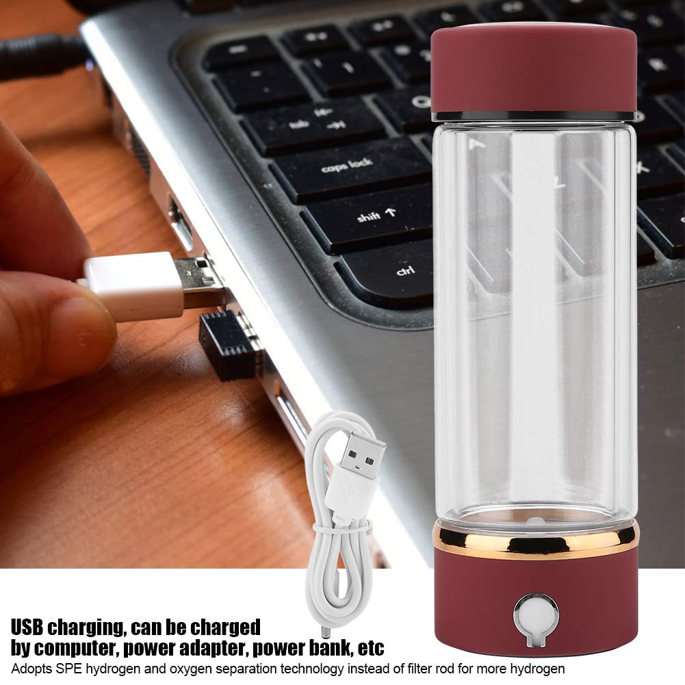 plplaaoo 420 ml Wasserstoff-Wassergenerator-Becherflasche, Wasserstoffreicher Wasserbecher, tragbarer USB-Wasserstoff-Ionisator-Generator-Hersteller, Technologie-Wasserstoff-Wasserflasche, Wasser
