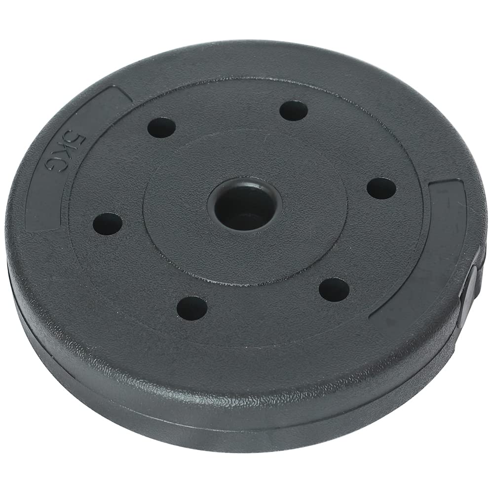BAKAJI Set 2 Dischi per Bilanciere e Manubri Peso 10kg (5kg x 2) Cemento Foro 25mm, Rivestimento in Plastica Antigraffio, Professionali Palestra, Fitness, Riabilitazione, Esercizio Fisico, Allenamento