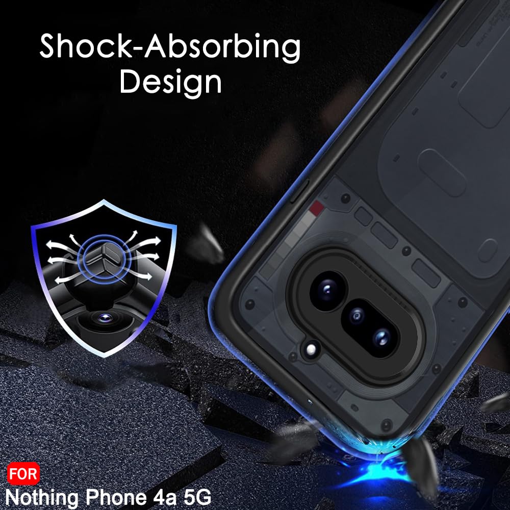 TheGiftKart Hybrid Shockproof Back Cover Case for Nothing Phone 4a 5G | Hard Back Cover Case for Nothing Phone 4a 5G (PC & TPU, Translucent Smoke Matte Back, Black Sides) — Amazon image 5