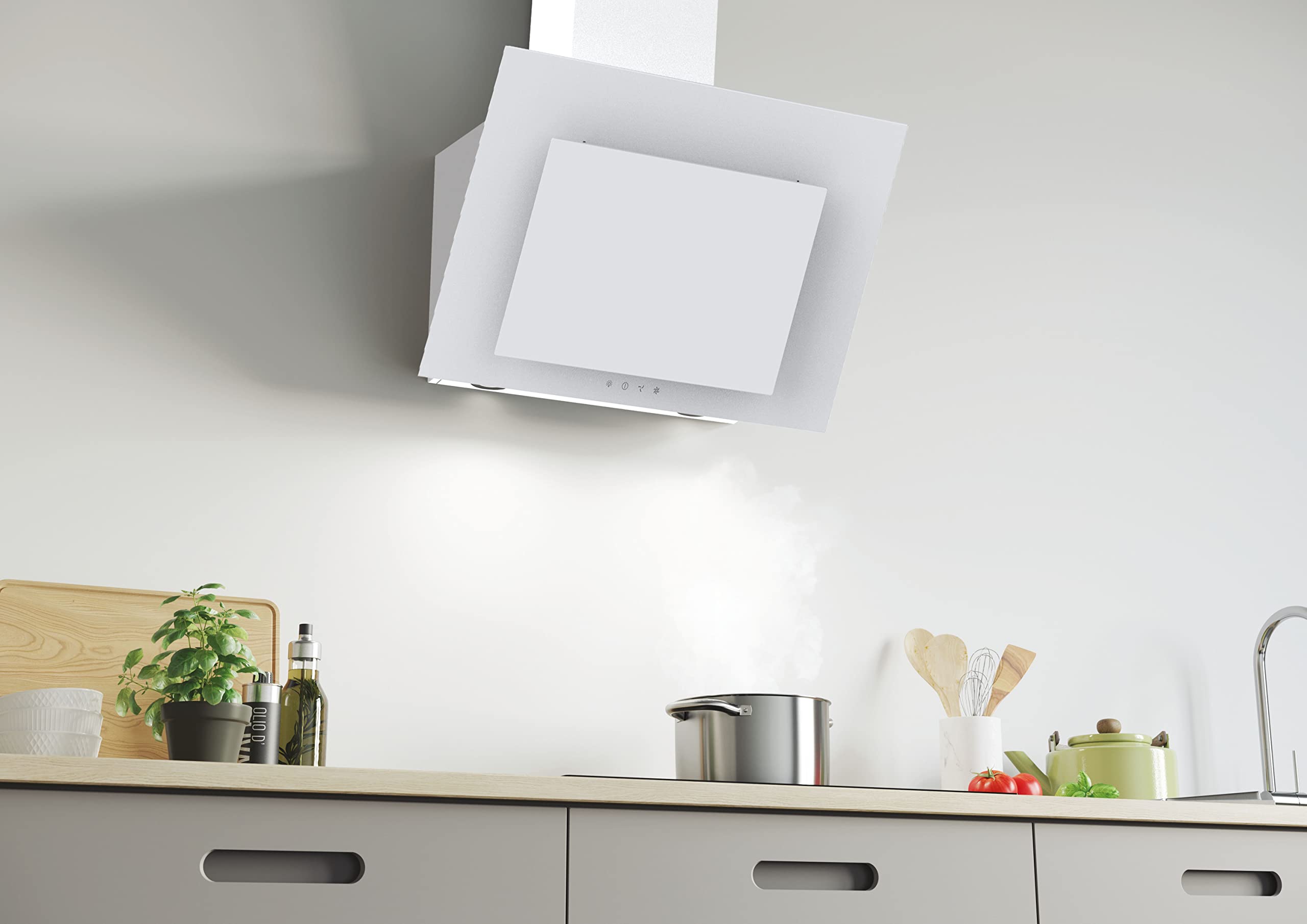 Candy Campana extractora CVMAD60/1B/1 DE / 60 cm de ancho / 129 W de potencia / 3 niveles de potencia/máx. potencia de aire: 425 m³/h/salida y recirculación/eficiencia energética C/luz LED de ahorro