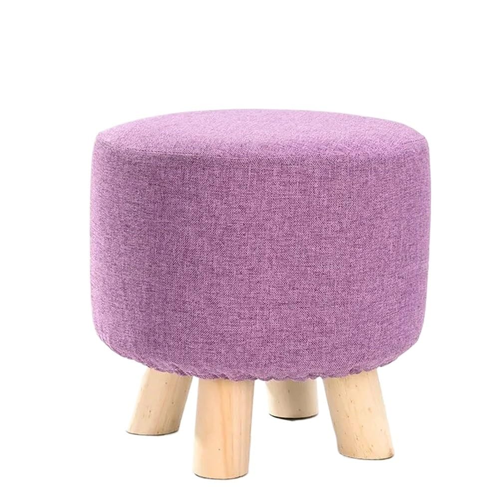KUYCCSTRESI Square Jacquard Stool Cover Anti Slip Detachable Footstool Cover(Purple Round)