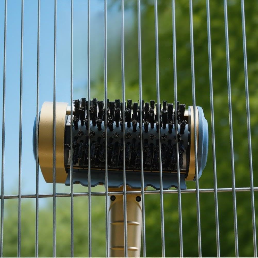 Spazzola elettrica per griglia ricaricabile con doppia batteria da 2000 mAh, 2 velocità per testa in acciaio inox, impermeabile, per barbecue all'aperto
