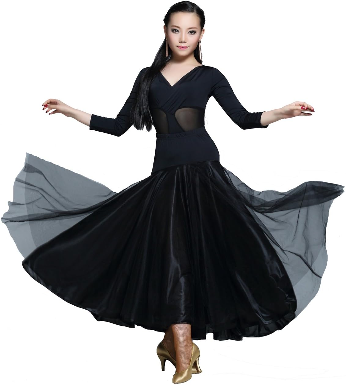 StarDance SM207 Women's Full Length Ballroom Smooth Showcase Dance Skirt