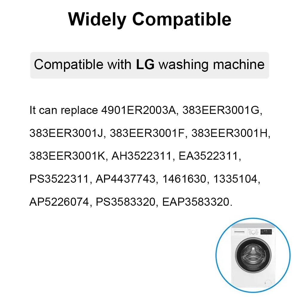 3 x Stoßdämpfer für Unterlegscheibe 383EER3001G, 4901ER2003A, Schwingungsdämpfer für Trommelwaschmaschine kompatibel mit LG 4901ER2003A, 383EER3001G, 383EER3001J