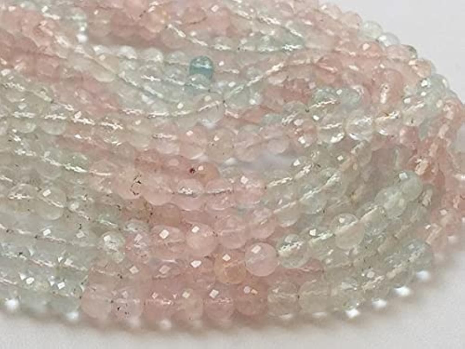 Perles morganite naturelle 5.5mm authentiques pour remplacer les fausses pierres synthétiques