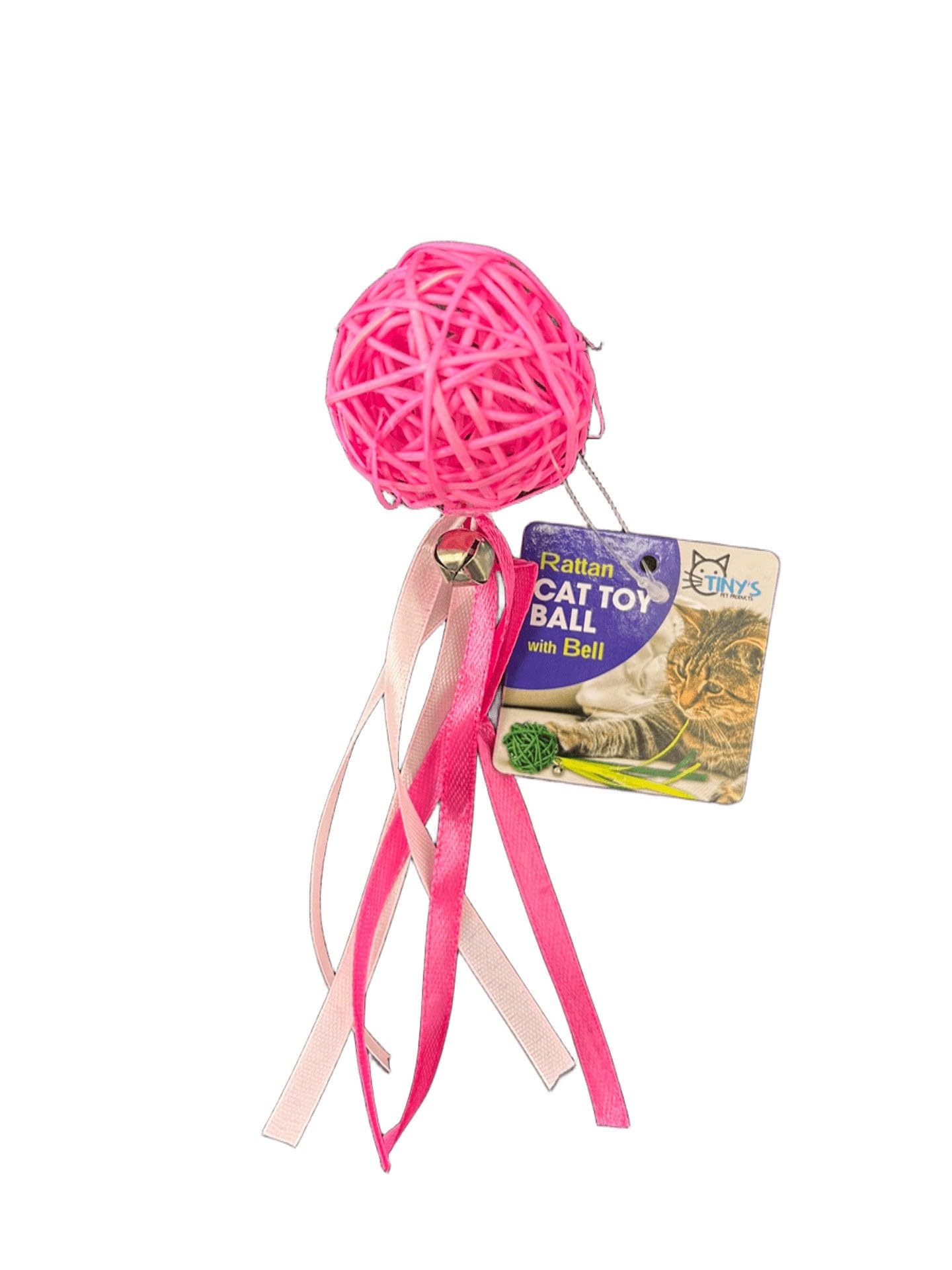 10 Pack Rattan Ball Cat Toy, Pet Friendly, Safe and Fun for Your Cat, Encouraging Pouncing, Batting and Chasing with Unique Texture for Mental Stimulation and Physical Exercise, Bulk, Pink