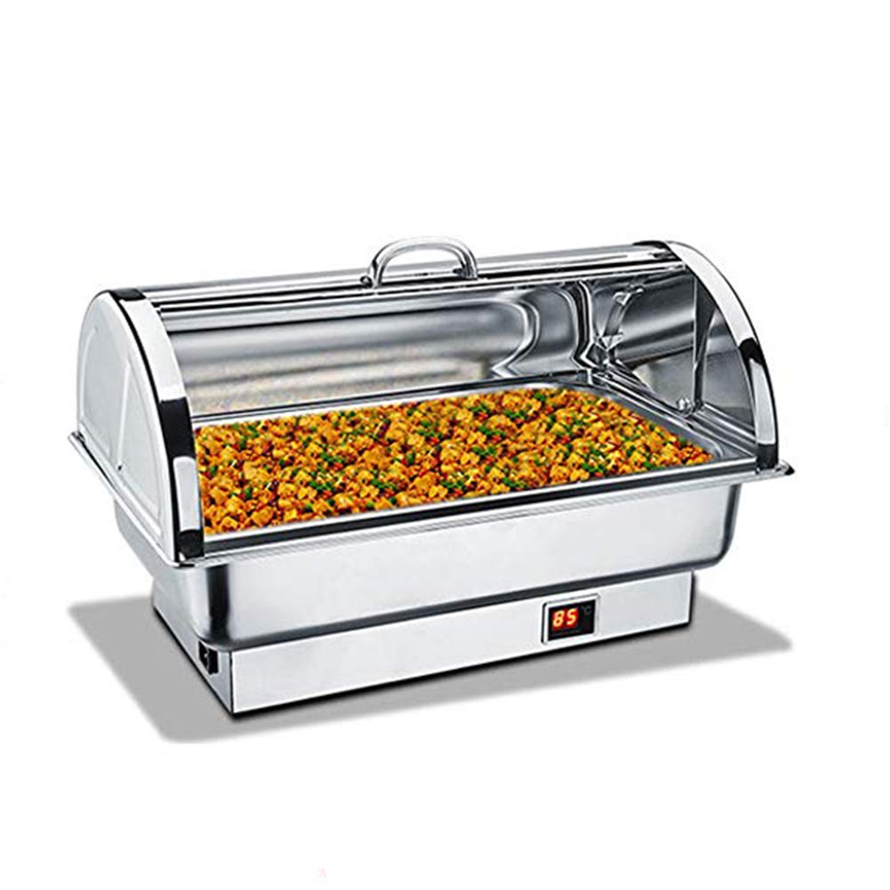Scaldavivande Quadrato In Acciaio Inox Con Vassoio Riscaldante, Scaldavivande Commerciale, Ideale Per Feste, Buffet, Catering, Cene A Casa, Partite Di Calcio O Decorazioni Per Riunioni In Ufficio, Gn