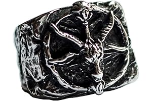 Satan Devil Scary Skull Ring | Stainless Steel Wedding Anniversary Band Ring for Men