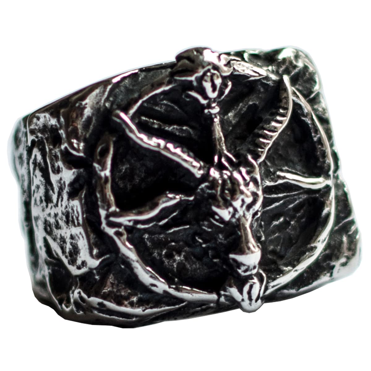 ZMY Home Death Skull Ring for Men Stainless Steel Jewelry Biker Rings Scary Death Ring Skull for Gifts