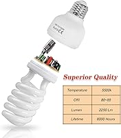 Vista 7 de EMART Full Spectrum Light Bulb, 45W 5500K Spiral CFL Daylight for Softbox Lighting Kit, Replacement Lamp for Photography Photo Video Studio