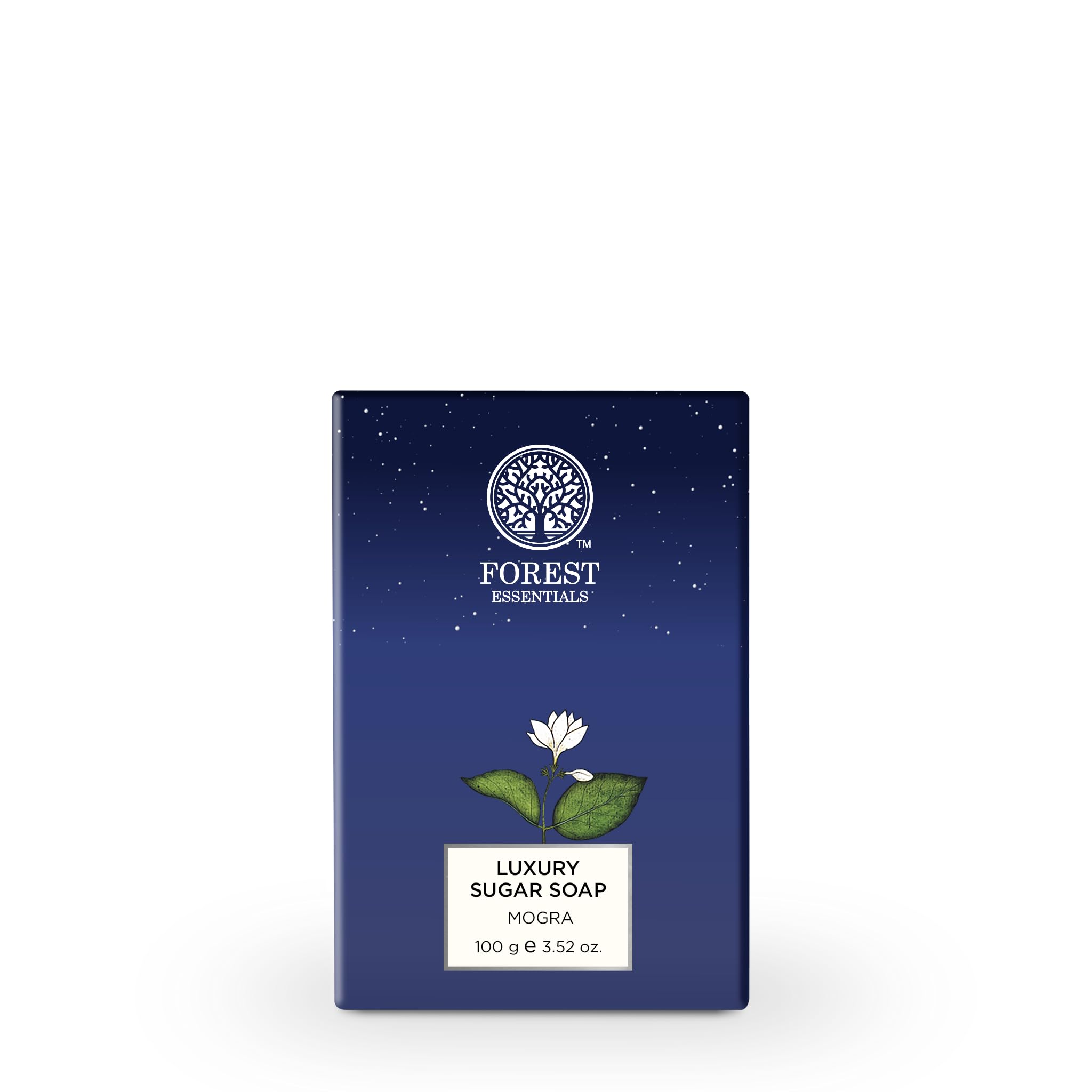 Forest Essentials Luxury Sugar Soap Mogra - Ayurvedic Handmade Bath Soap (100g)