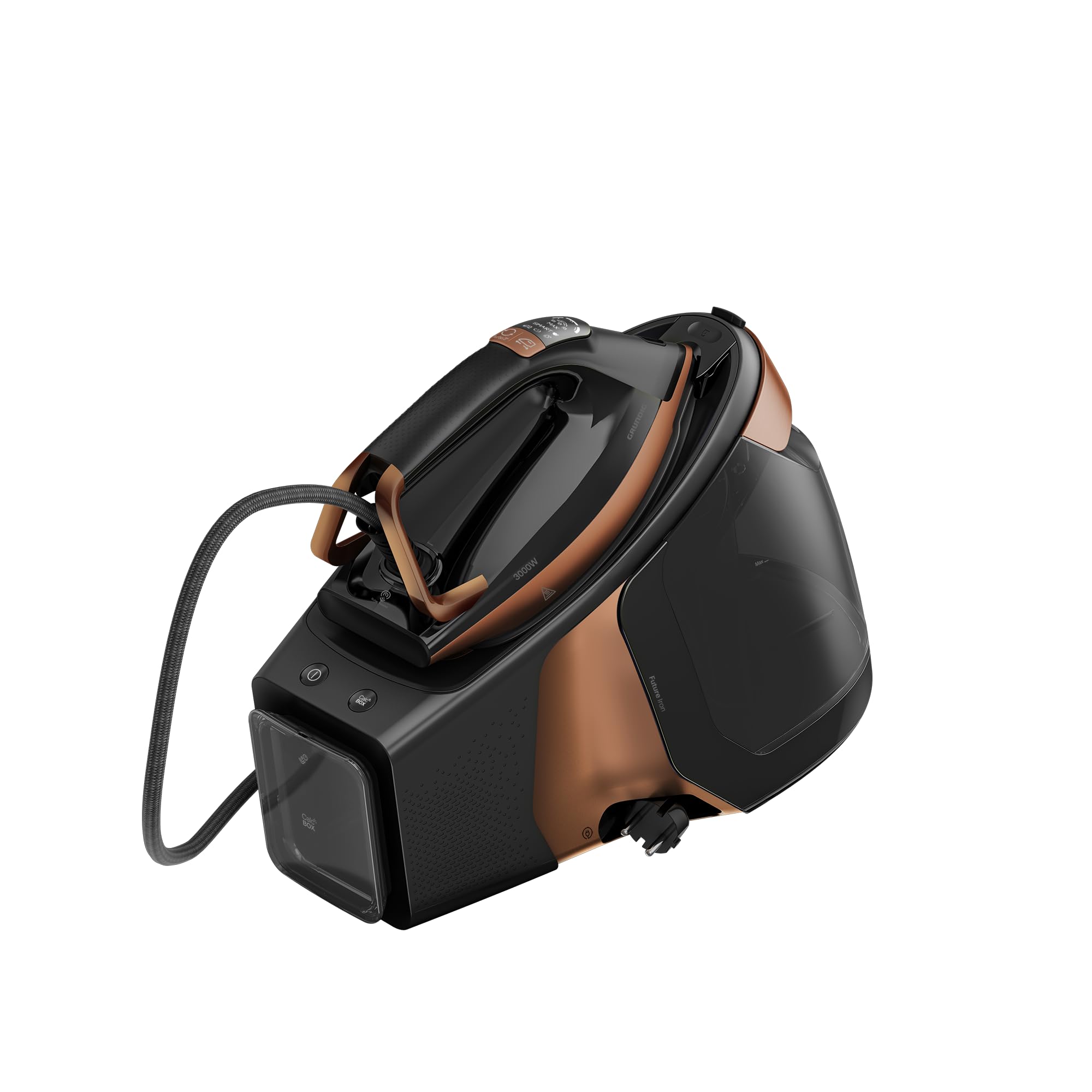 GRUNDIG SIS 9180 Dampfbügelstation, 3.000 W, SteamSense Bewegungssensor, 8 Bar Dampfdruck, 1,8 Liter, Smart Mode, keramikbeschichtete ActiGlide Sohle, Drip Stop; Schwarz/Braun