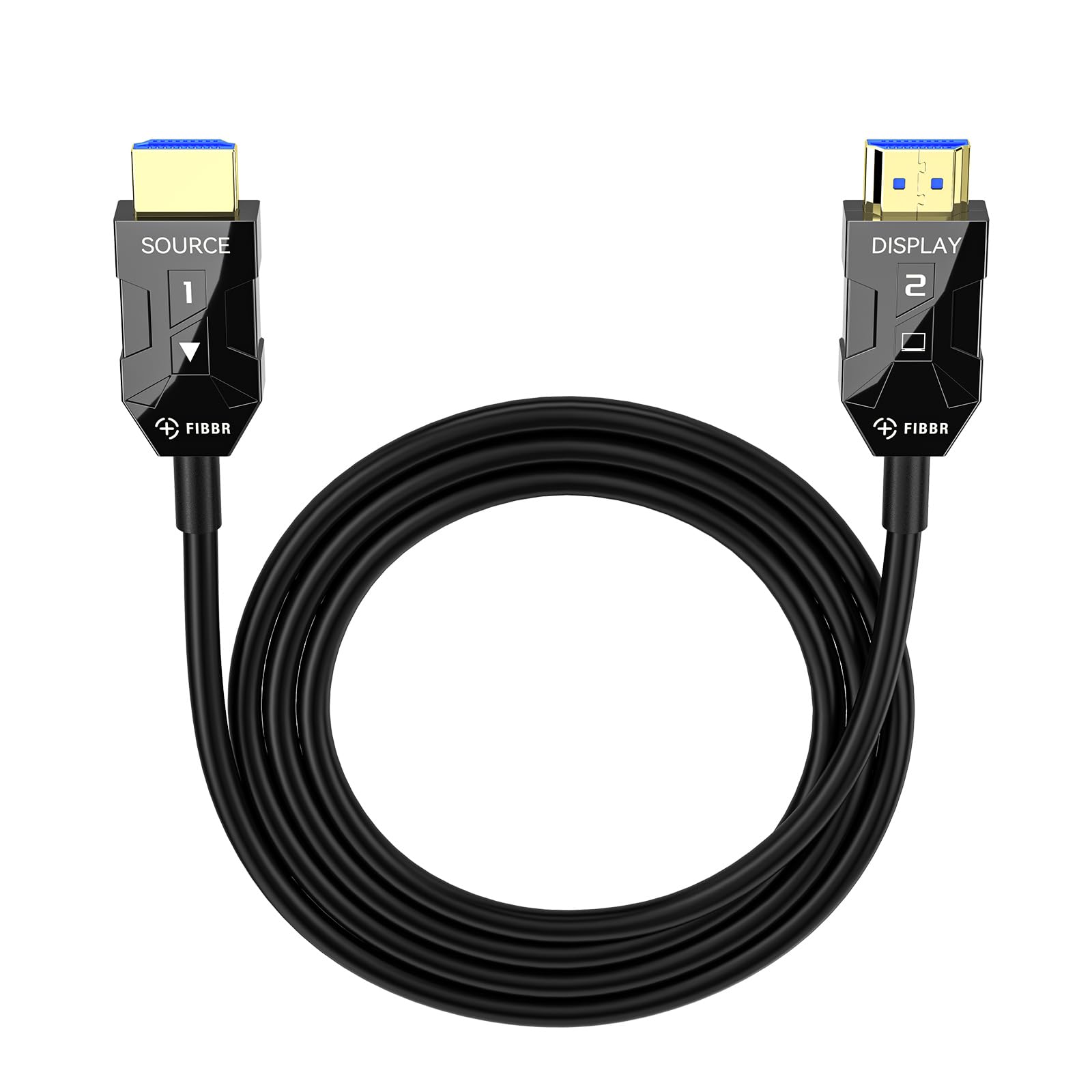 FIBBR 8K HDMI 2.1 Cavo in Fibra Ottica 12M, 48Gbps Ultra High Speed HDMI/AOC Cavo Attivo, 8K@60Hz 4K@120Hz/144Hz eARC Dynamic HDR Dolby Effetti Sonori Cavi per Home Theater, Amanti dei Giochi, Ufficio