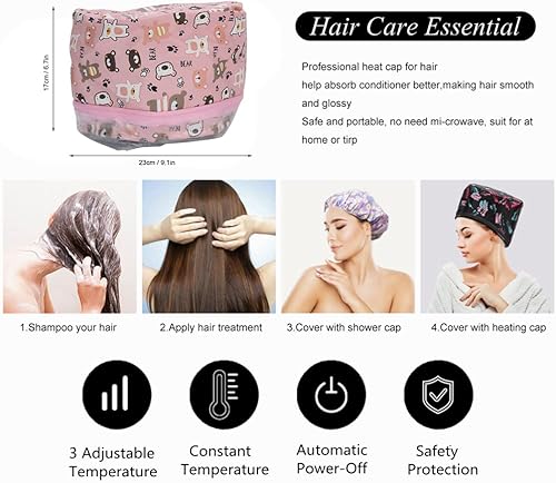 Miniatura 3 de Vaporizador térmico para el cabello, gorra eléctrica para el cabello, acondicionador profundo, tratamiento natural del cuero cabelludo, spa,