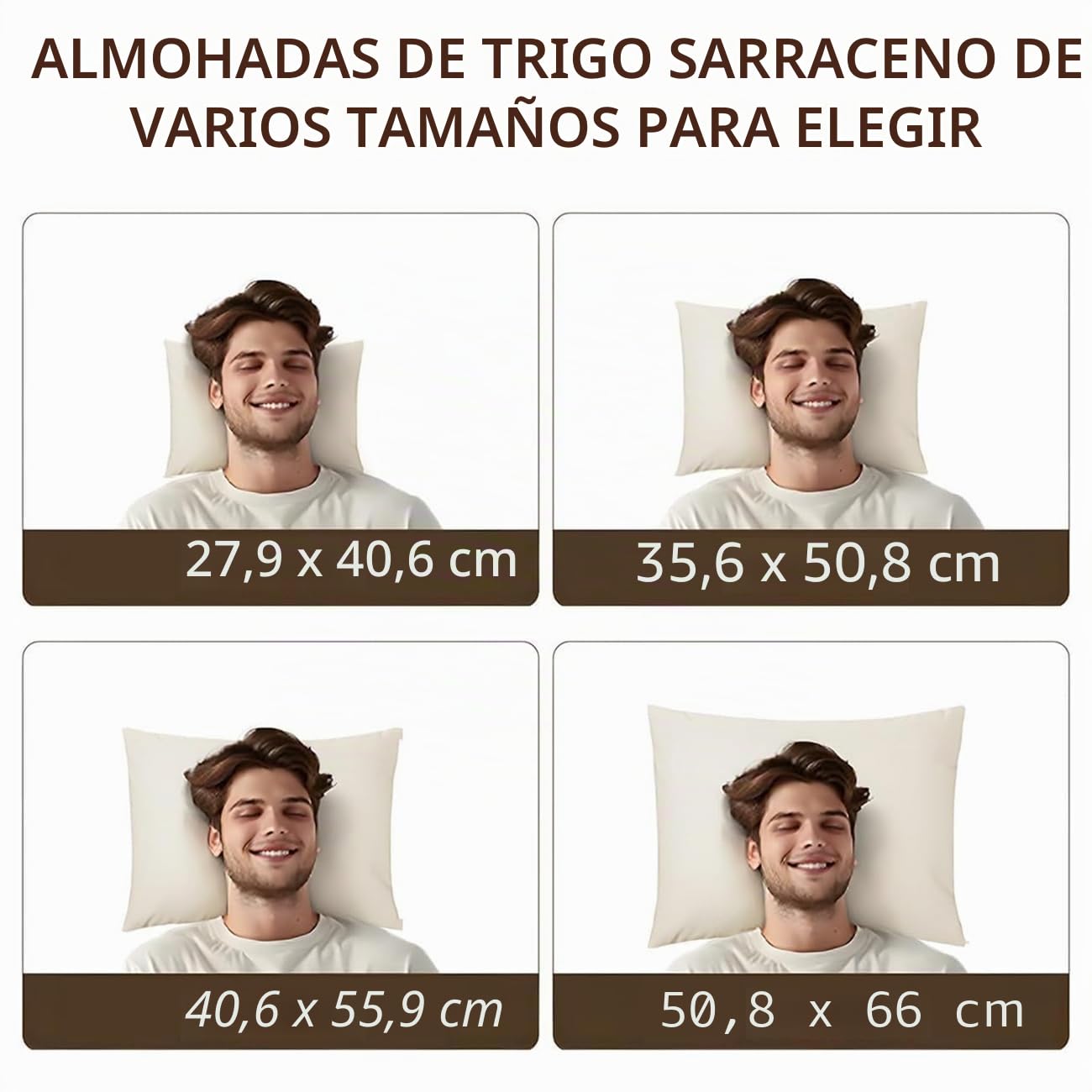 LOFE Almohada orgánica de Trigo sarraceno para Dormir, 14 x 20 Pulgadas, Loft Ajustable, Transpirable para un sueño Fresco, Apoyo Cervical para Personas Que Duermen Boca Arriba y de Lado (cáscaras de