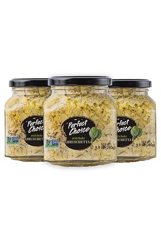 Perfect Choice Bruschetta de alcachofa - Delicioso pan de bruschetta para untar - Dip listo para comer - 9.9 oz (paquete de 3)