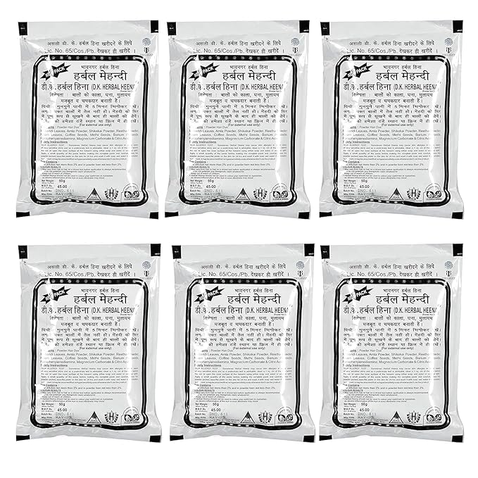 Lalchand & Sons DK Herbal Hina Harble Hina Mendhi for All Type Hair Pack of 6 (Dark Brown)(50 * 6 each)-picture-42