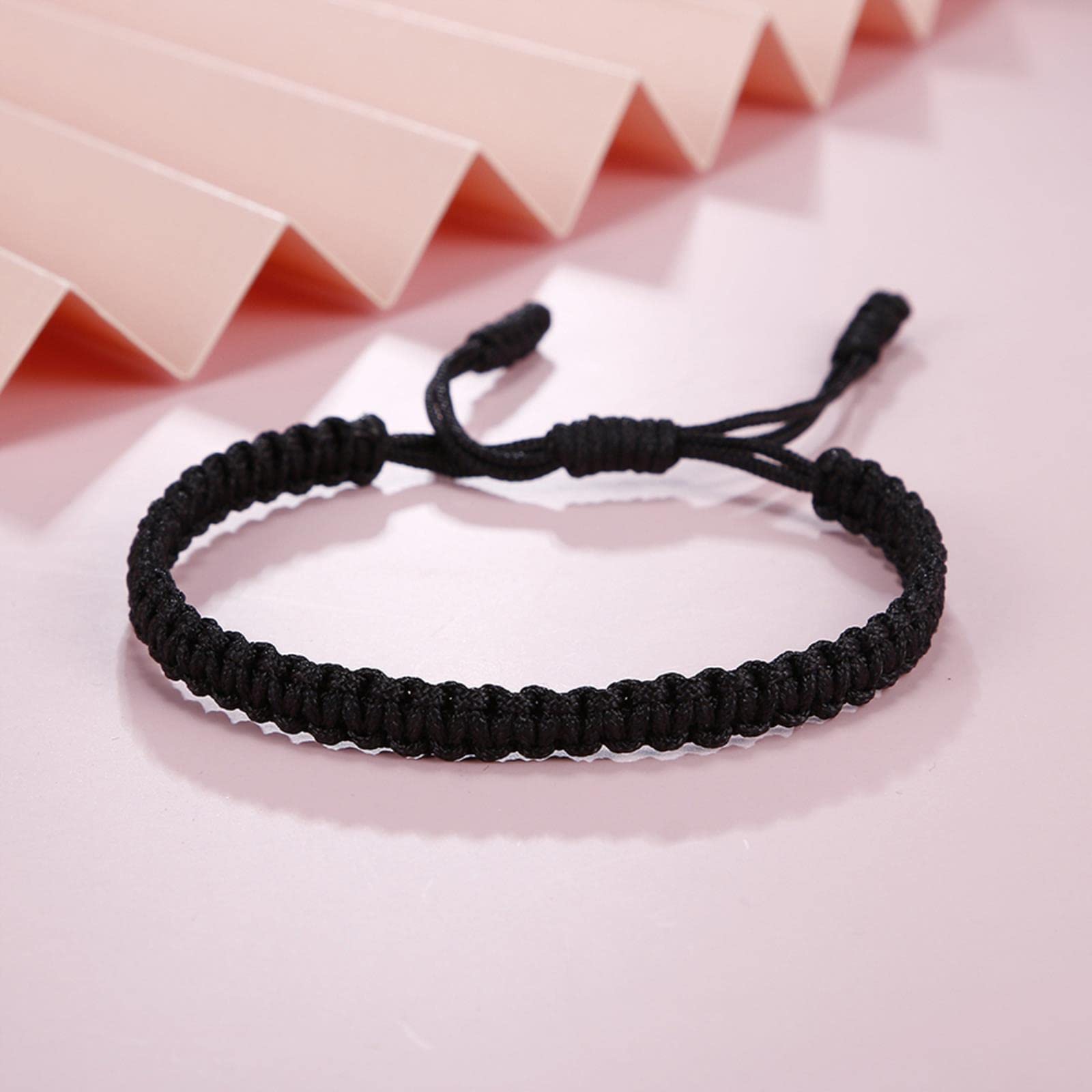 Braccialetto Buddista Tibetano di Moda, Fatto a Mano con Nodo Intrecciato, Braccialetto in Corda Rossa Stile Etnico Indiano