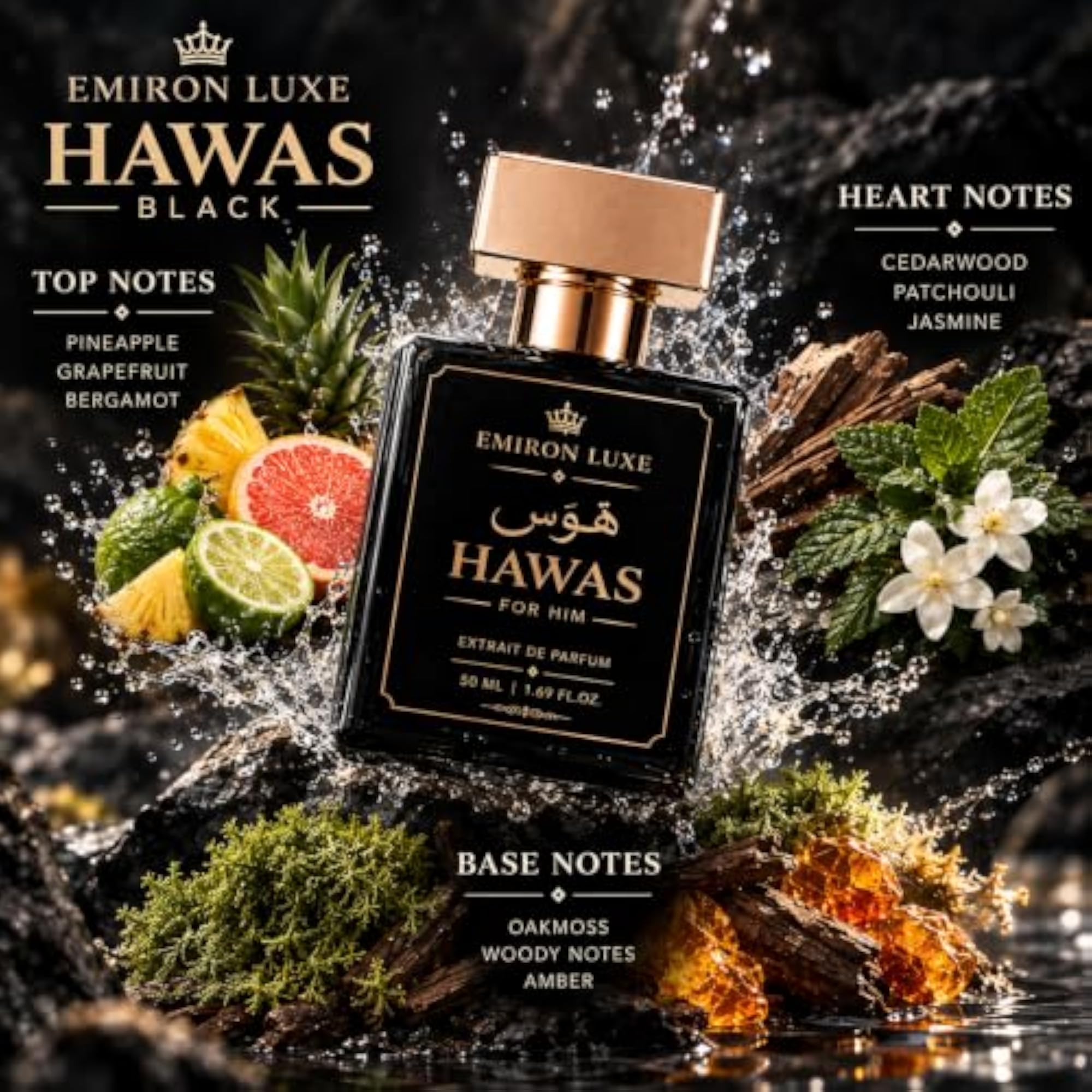 Hawas Black Extrait de Parfum, 50ml