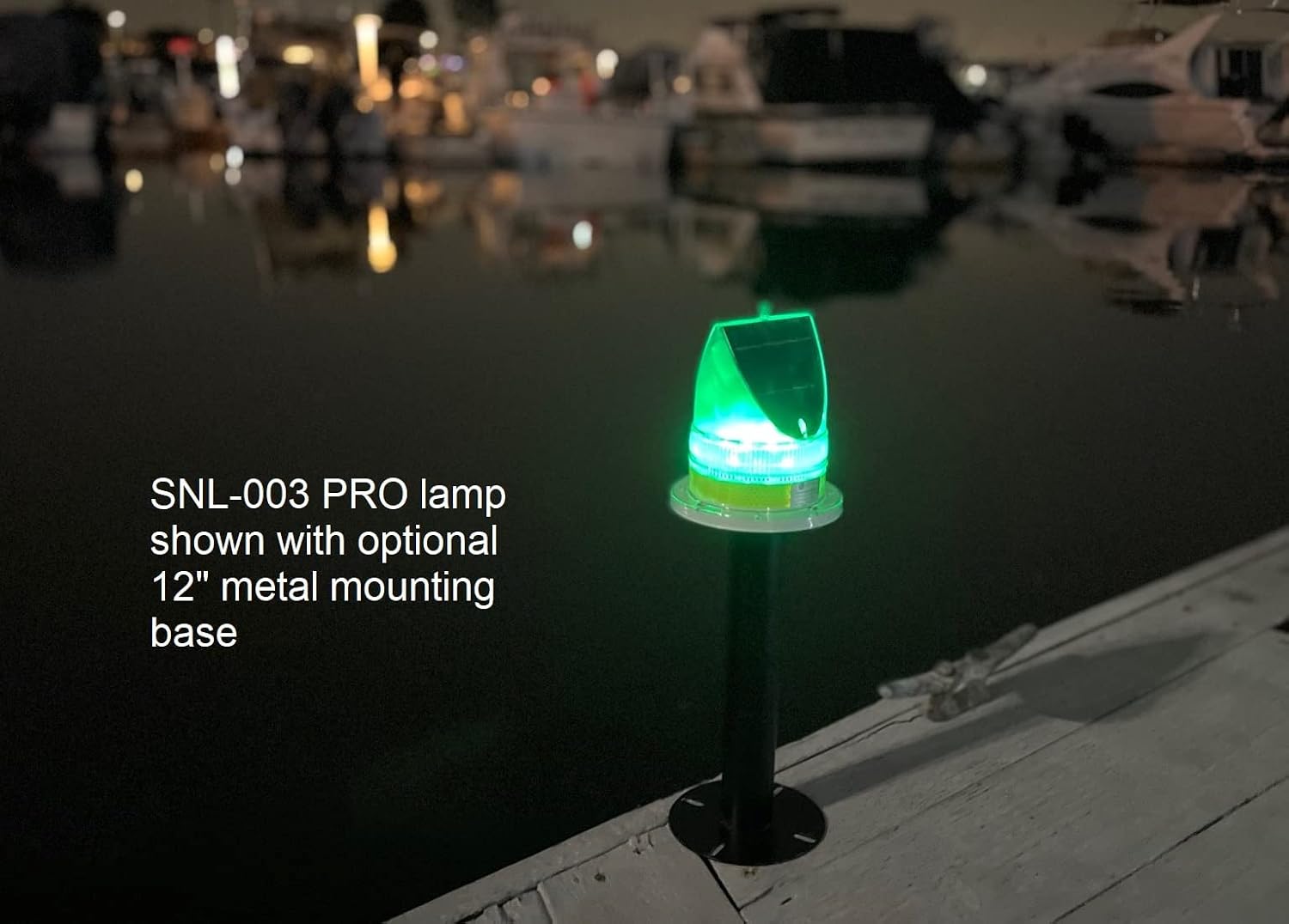 Britta Products Solar LED Dock Barge Boat Safety Warning Light - GREEN LED - Constant On and Adjustable Flash Rate