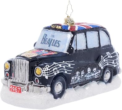 Christopher Radko Hand-Crafted European Glass Christmas Tree Decorative Ornament, A British Invasion Holiday Ride
