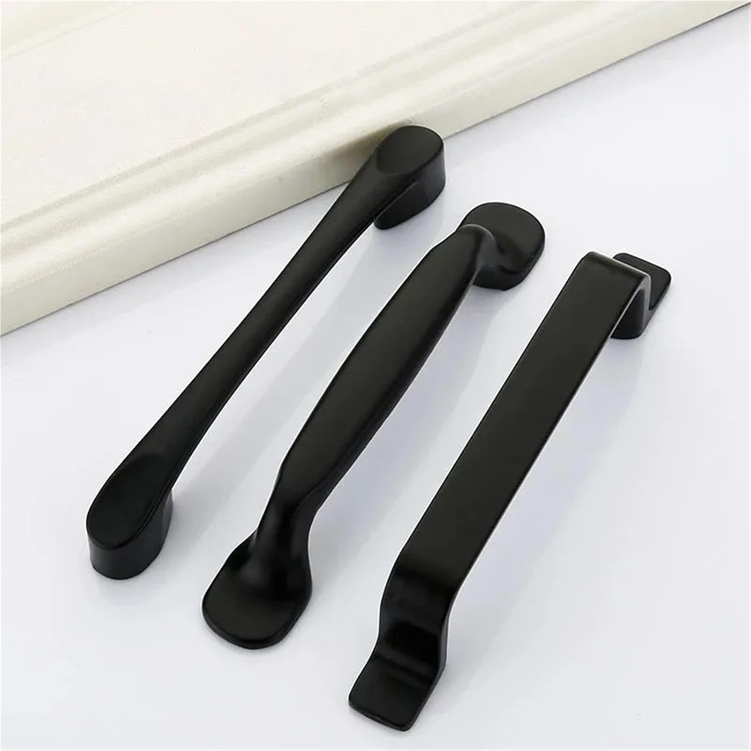 Black Cabinet Handles Aluminium Alloy Kitchen Closet Door Knobs and Cupboard Handles Drawer Pulls Furniture Handle Hardware 1Pcs(A 96mm)