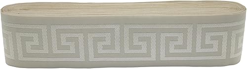 Miniatura 5 de 16 yardas de largo 2.67 pulgadas de ancho de color blanco antiguo griego, cinta de tela para tapicería, 176-V1