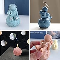 Vista 2 de Molde de astronauta y vela de luna 3D para hacer velas, jabones, molde de aromaterapia, molde de silicona para chocolate, caramelo de hielo