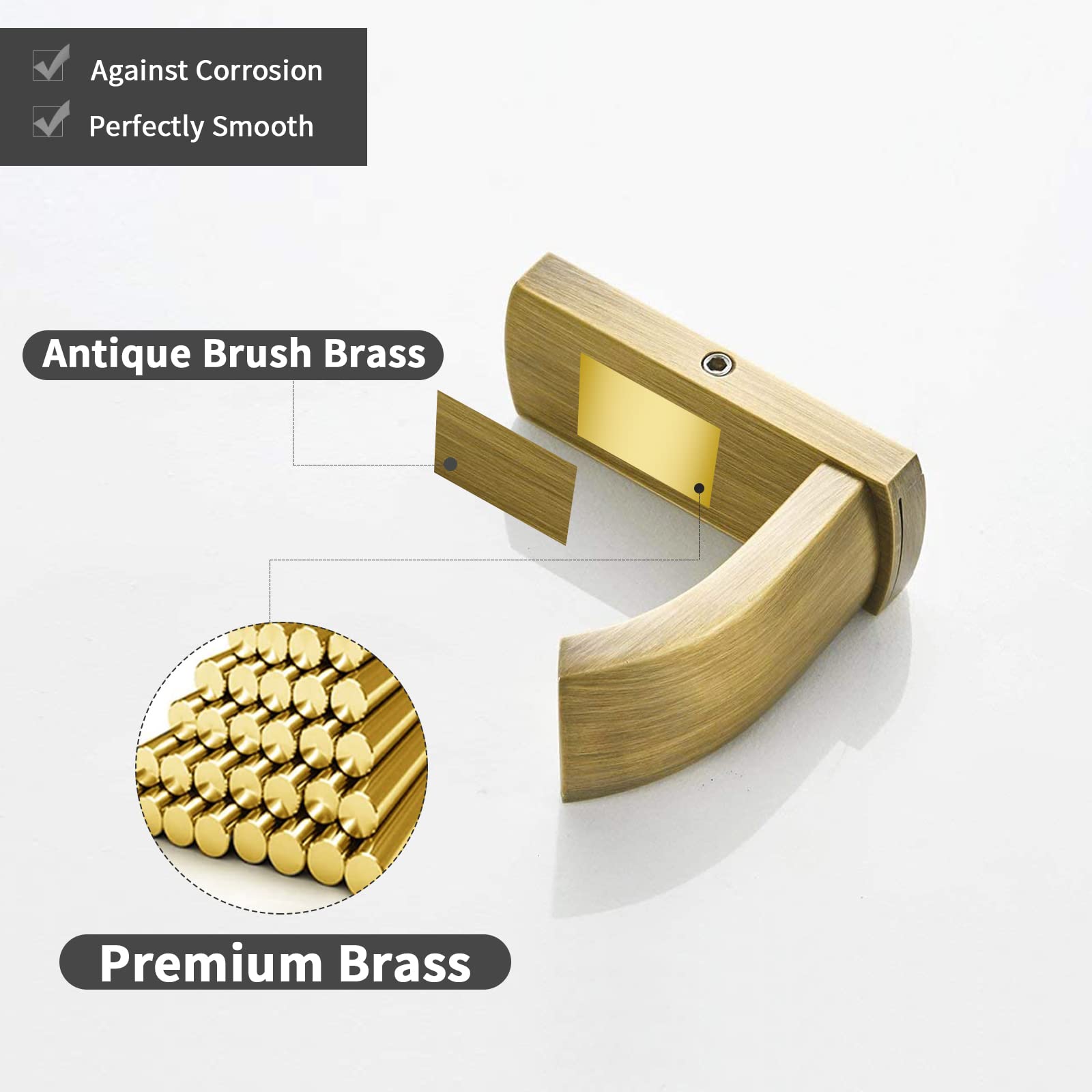 Snapklik.com : Antique Brass Towel Hook, Bathroom Wall Robe Hooks ...