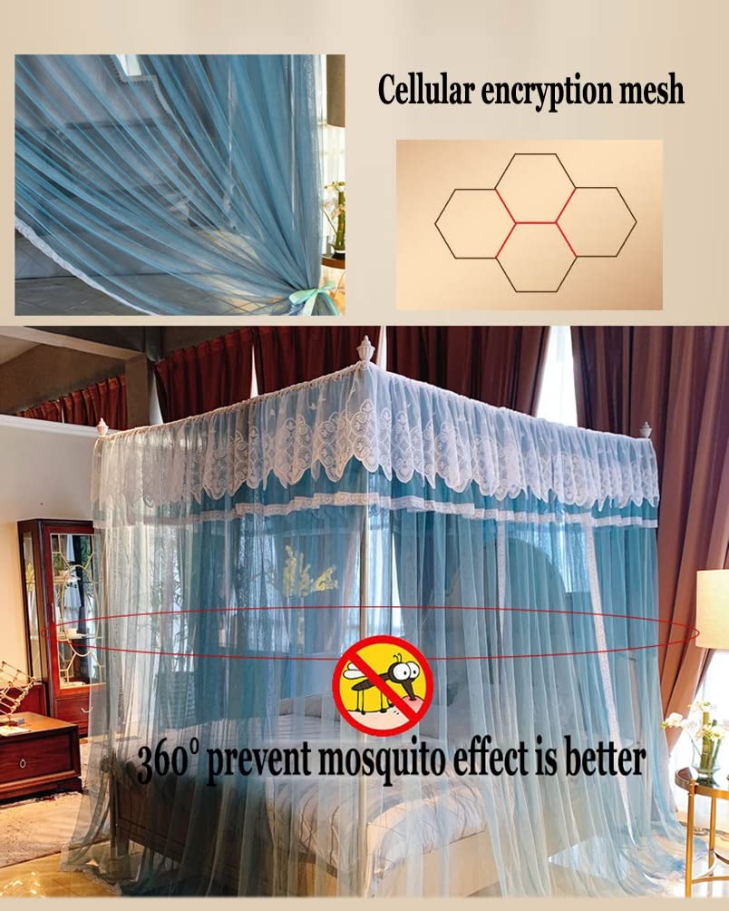 OKUOKA Zanzariera a baldacchino per Letto Estivo, Tenda per Letto di Lusso con Letto Queen King Twin con Supporto (Colore : Verde, Dimensioni : 180X200cm/71X79in)