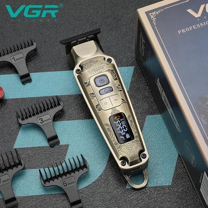 Close-up of VGR V-901 Hair Clipper with guide combs