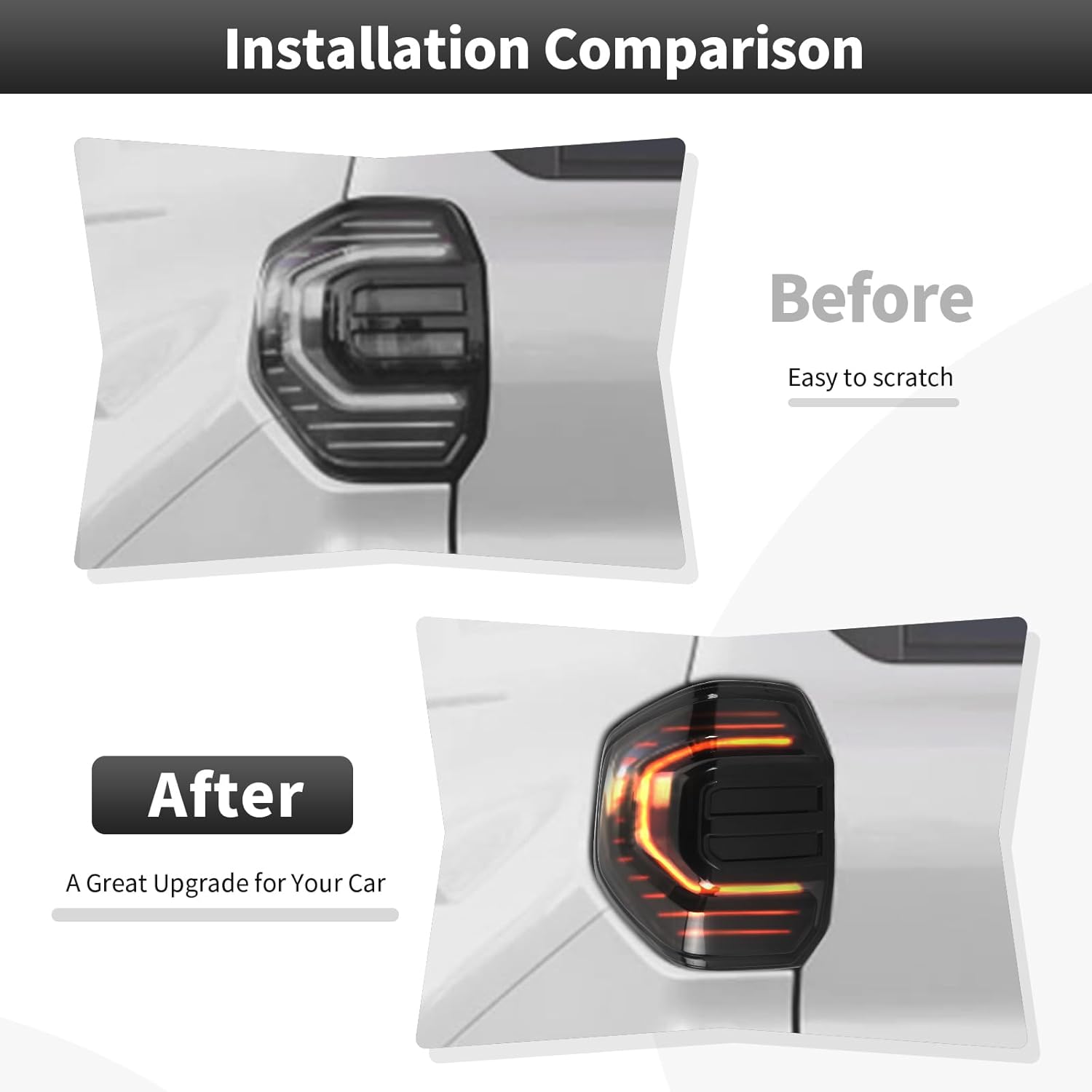 CheroCar Smoked Black Tail Light Cover Guard Trim Replacement TailLight Cover ABS Exterior Accessories for 2024 2025 2026 Toyota 4Runner