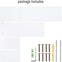 Vista 8 de Estantería flotante para pared, estante flotante de pared blanca, estantes flotantes montados en la pared, estantes flotantes para baño, dormitorio