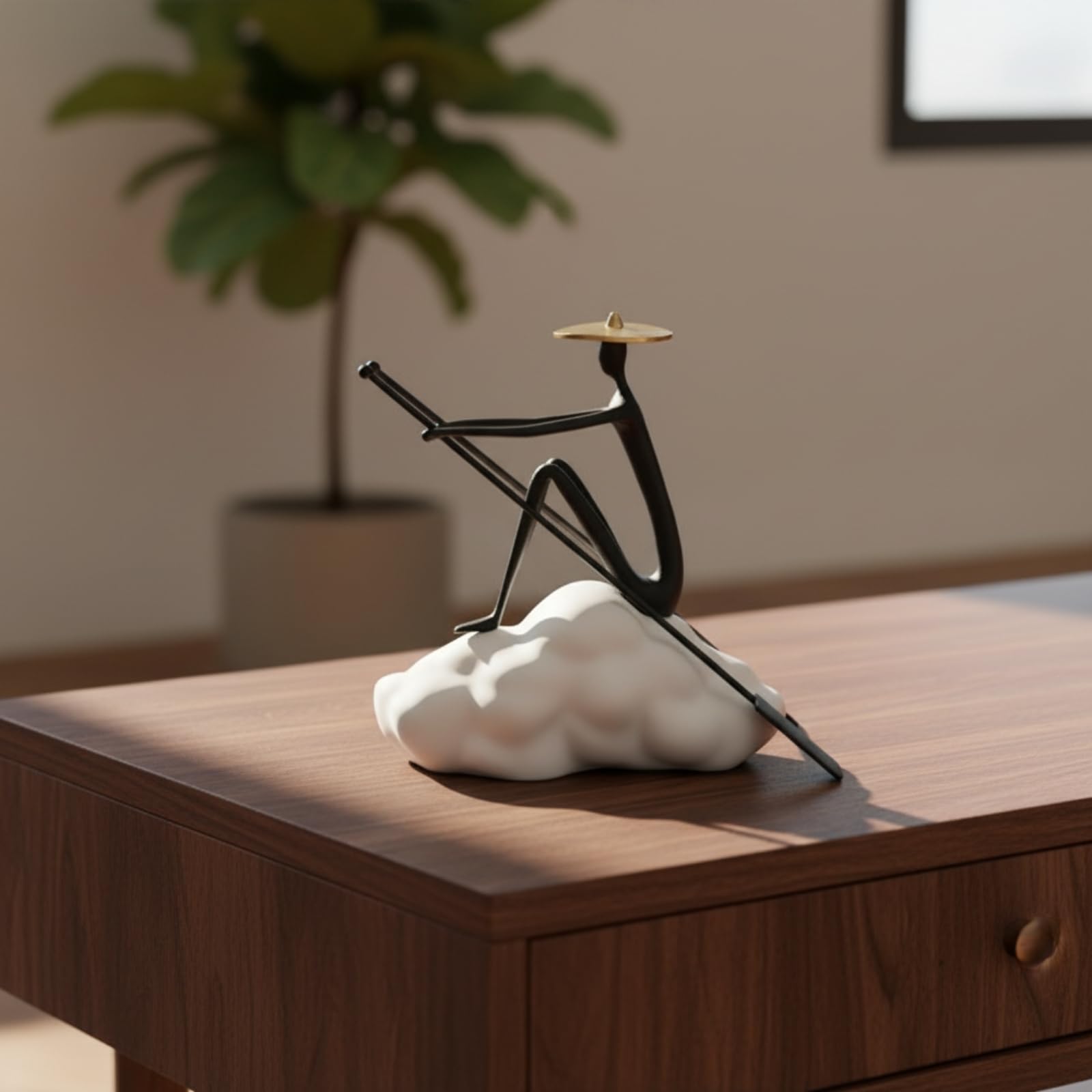 Escultura de Figura Silueta Esbelta con Base Escultural en Aleación y Resina Atracción Decorativa para Espacios Modernos Adecuada para Salón Entrada Dormitorio Consola , 32 X 18 X 20 Cm , style to 1