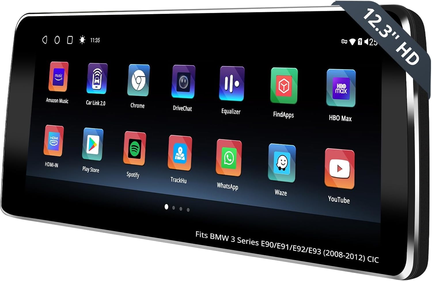 RicoRich 12.3 Inch Ultra-Narrow 2400 * 900 Touchscreen Wireless CarPlay Android Auto for BMW 3 Series E90/E91/E92/E93 2008-2012 with CIC System, Car Stereo Multimedia Radio Receiver, GPS Navigation