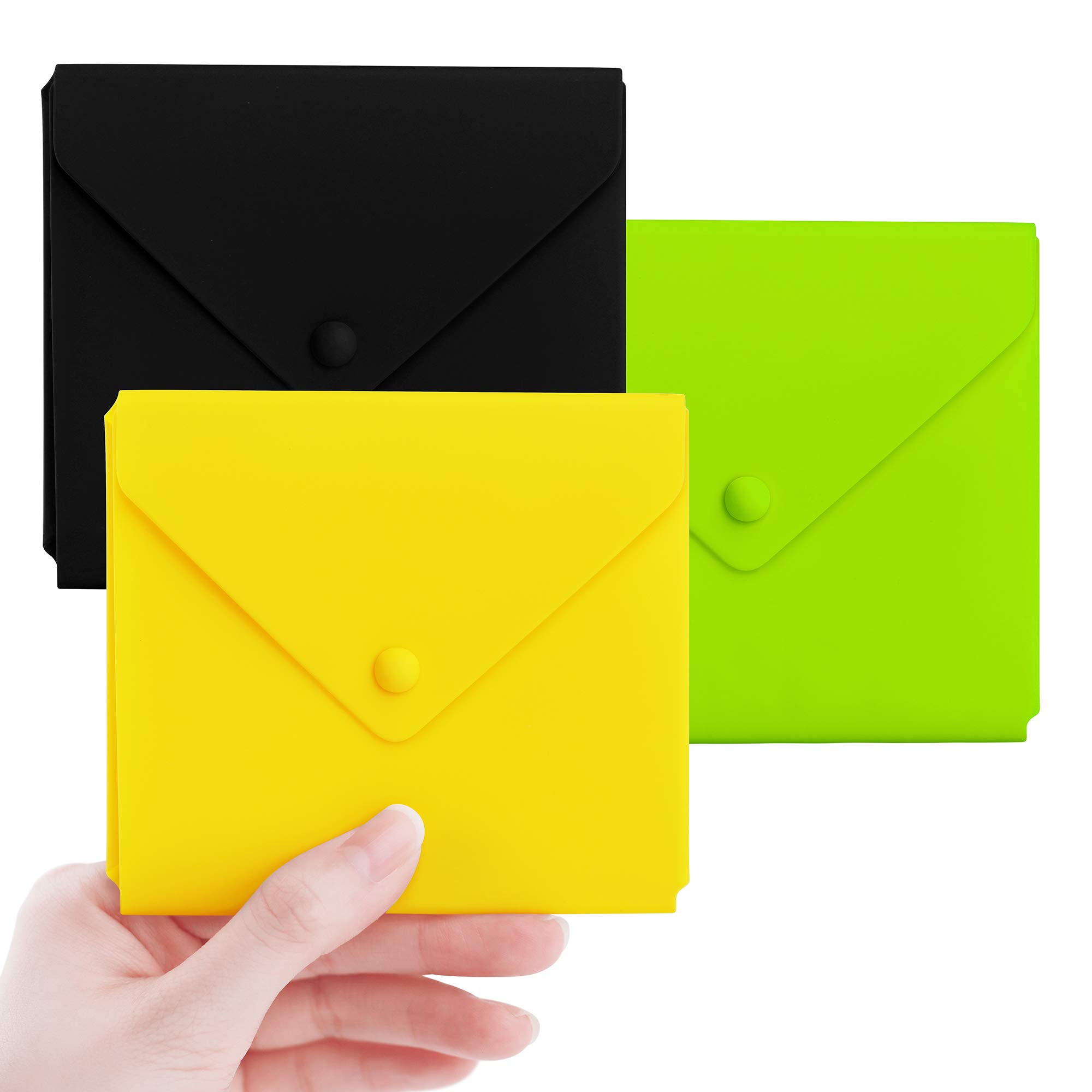 SMOKU Portable Face Mask Cover Storage Foldabble Case Clip Silicone Disposable Organizer Bag Keeper Dustproof Washable Recyclable Set of 3