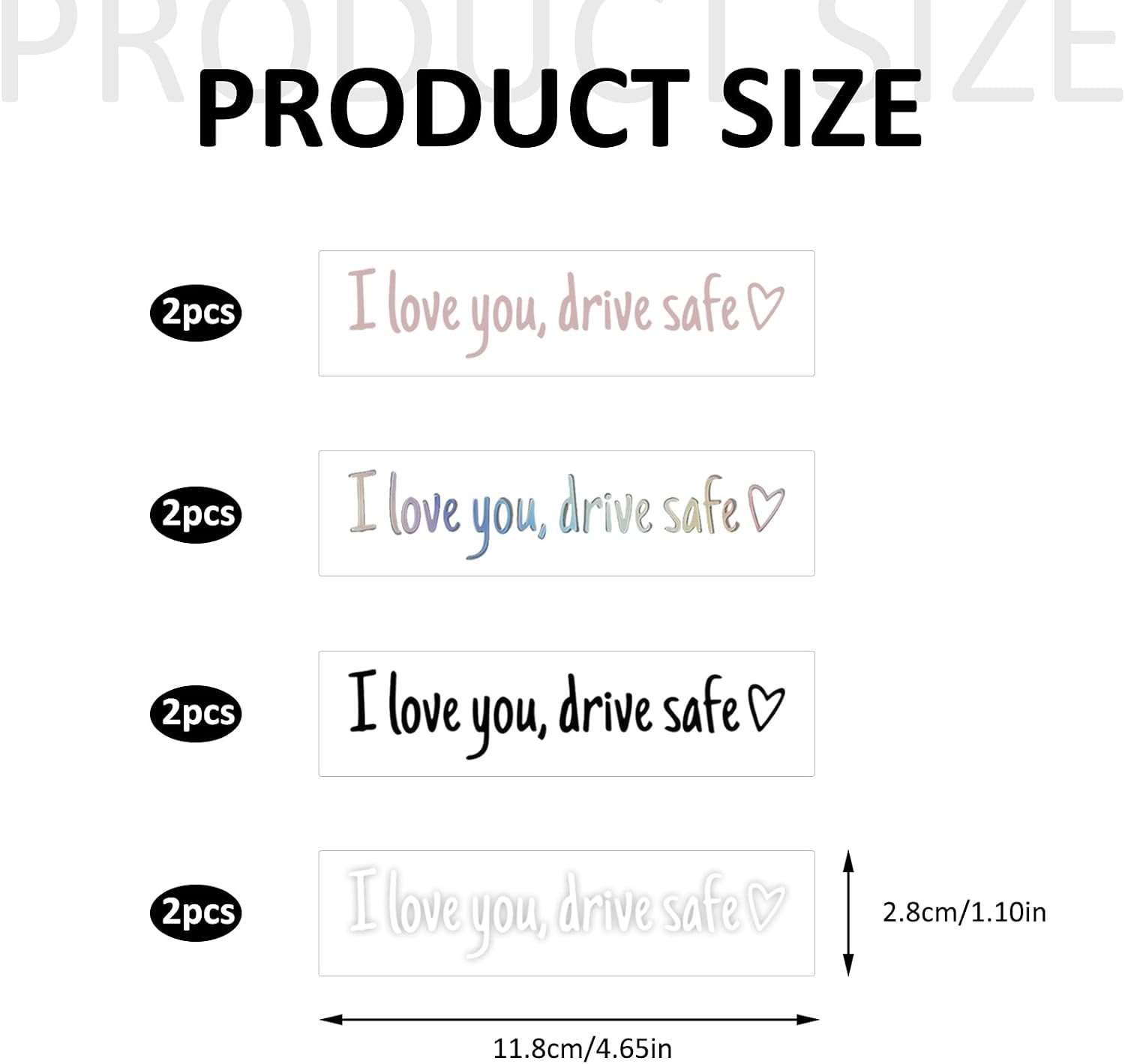 8PCS Drive Safe Mirror Sticke,I Love You Drive Safe,Cute Drivesafe Car Window Decals,Funny Rearview Mirrordecal,Suitable for Car Window Mirrors