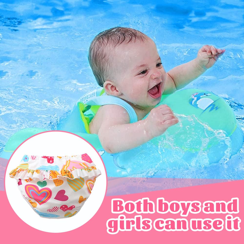 1 pannolini da nuoto adorabili e riutilizzabili, da 1 a 2 anni (a forma di cuore, 10-15 kg)