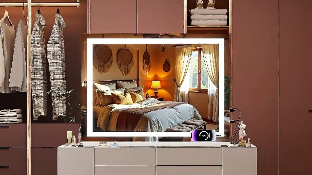 Espejo para maquillaje con luces LED 23" x 18" blanco miniatura 7