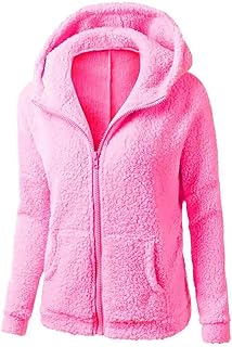 Women Faux Fur Fleece Lightweight Short Jacket Hooded 2025 Warm Sherpa Lined Sweatshirt Fall Winter Coat With Pockets